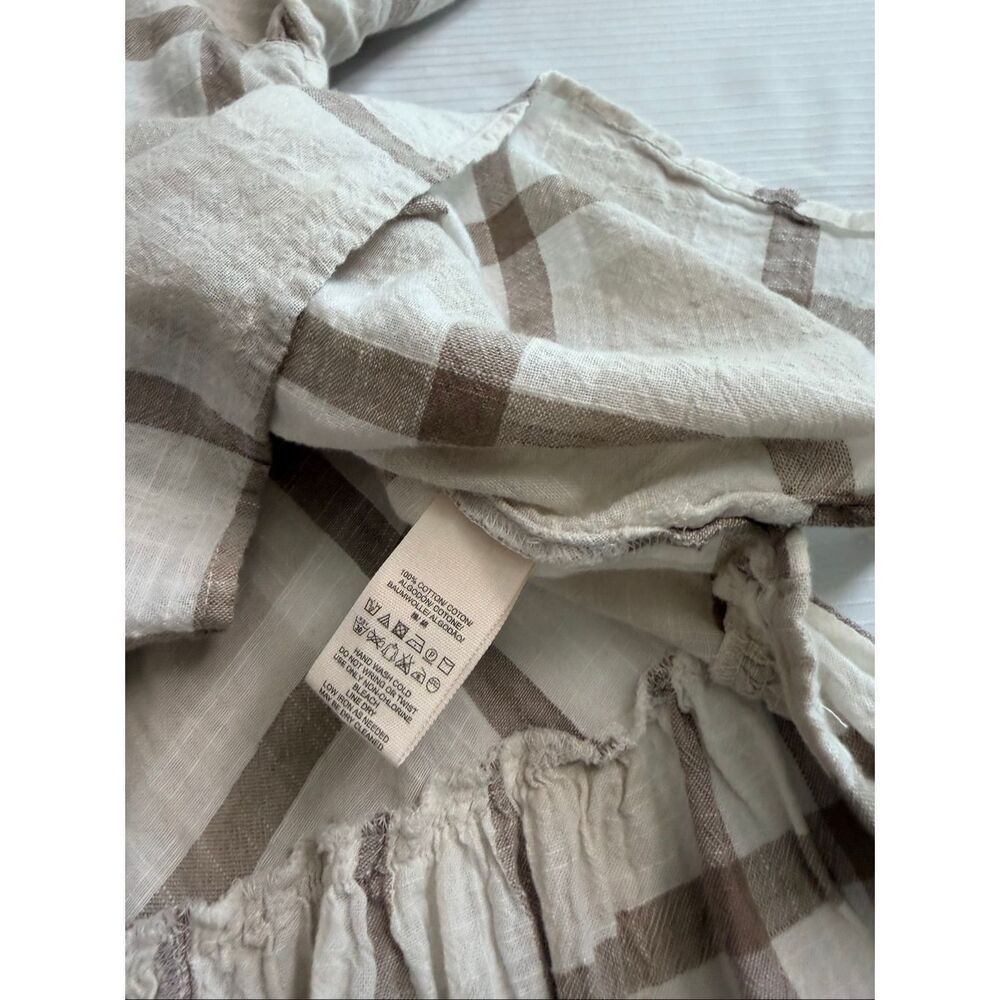 Free People Peppy In Plaid Button Up Ruffle Back Size Medium - Picture 8 of 10